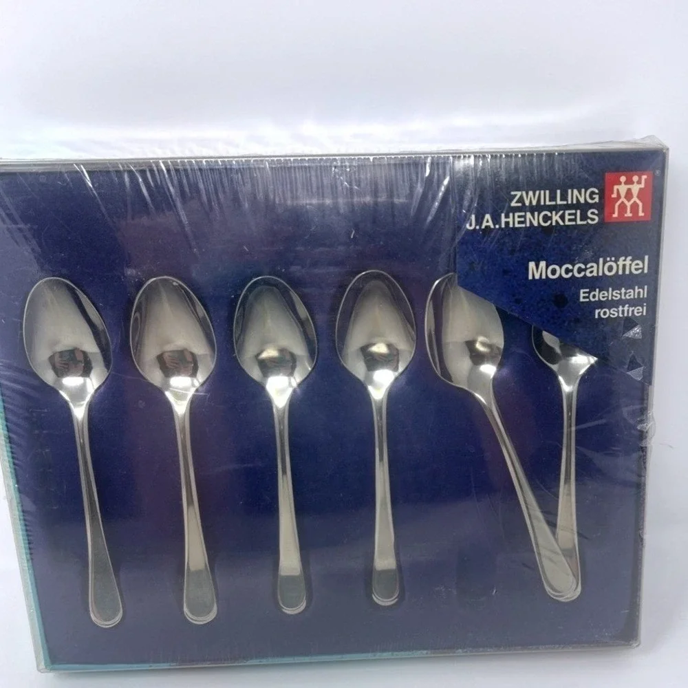 Zwilling J.A. Henckels Mocca Espresso Spoons Set of 6 NOS 02757-127 Rare Vintage